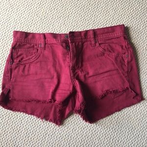 Free people burgundy denim shorts